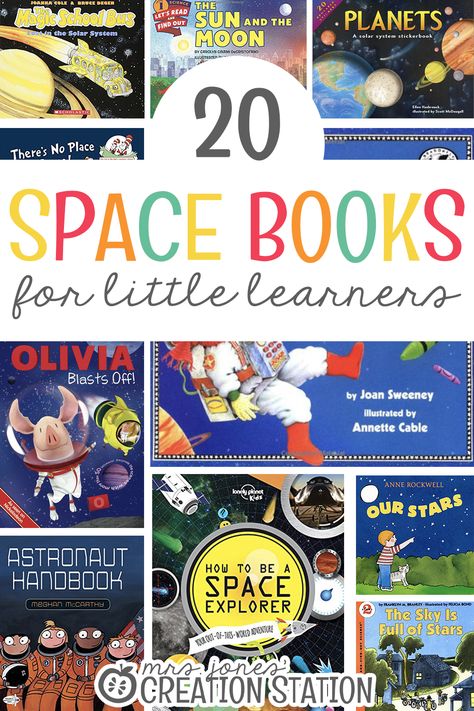 Teaching our little learners about space is such a wonderful unit to go through. There are so many fun ways to go through this unit and watch little minds be amazed as they learn about stars, astronauts, planets, and so much more out there in space! It’s even more fun to watch them read through books related to this unit.Finding space books to read with them is a fun addition with units like these and they get to see all the different aspects of space! Space Books For Kids, Space Week, Space Activities For Kids, Space Preschool, Space Unit, Planet For Kids, Space Camp, Outer Space Theme, Space Books