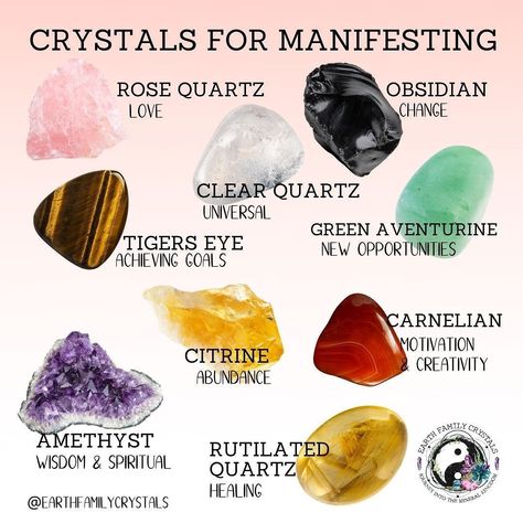 Good Crystals For Manifesting, Crystals Every Witch Should Have, Manifestation Crystals Aesthetic, Crystal Grid For Success, Best Stones For Manifesting, Must Have Crystals For Witches, Manifest With Crystals, Best Crystal For Manifestation, Stones For Manifesting