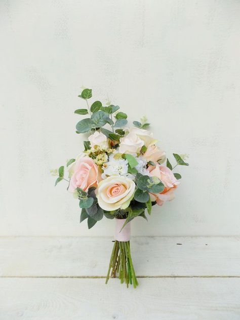 Bridesmaid Posies, Hand Tied Bridal Bouquet, Bridal Bouquet Bridesmaid, Peach Wedding Flowers, Bouquet Bridesmaid, Wedding Flower Packages, Rose Bridal Bouquet, Blush Bouquet, Rustic Boho Wedding