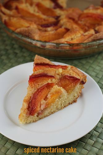 Spiced Nectarine Cake by Food Librarian, via Flickr Nectarine Bread, Nectarine Dessert, Nectarine Cake, Nectarine Recipes, Stone Fruits, Dessert Fork, Upside Down Cake, Nectarine, Pastry Cake