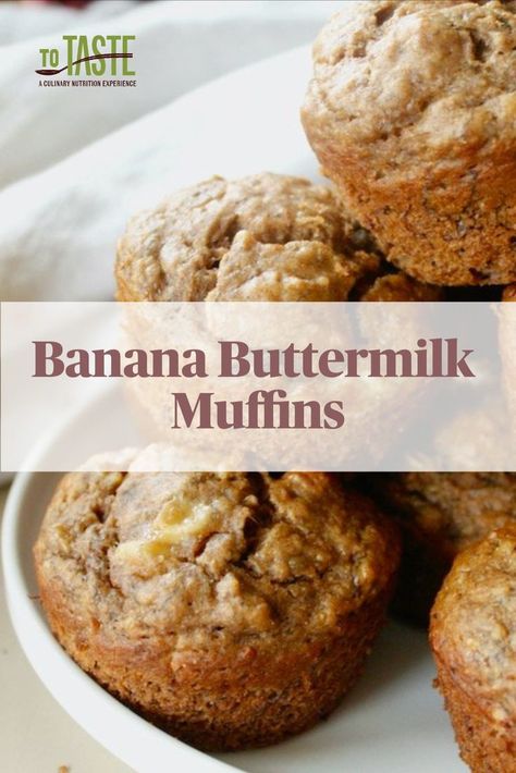 Banana Buttermilk Muffins, Buttermilk Banana Muffins, Moist Banana Muffin Recipe, Banana Almond Muffins, Best Banana Muffin Recipe, Buttermilk Banana Bread, Buttermilk Muffins, Whole Wheat Muffins, Buttermilk Bread