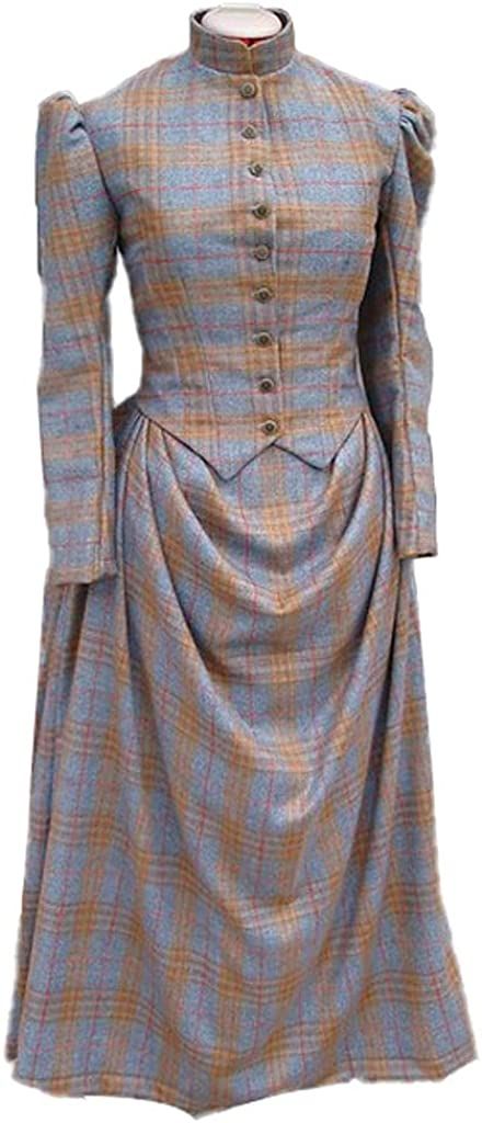 Amazon.com: Fortunehouse 1880s Wool Plaid Ensemble Victorian Bustle Gown Steampunk Dress Historical Women's Costume : Clothing, Shoes & Jewelry Victorian Bustle, Victorian Era Fashion, Steampunk Dress, Bustle Dress, Historical Women, Steampunk Corset, Victorian Steampunk, Historical Costume, Steampunk Fashion