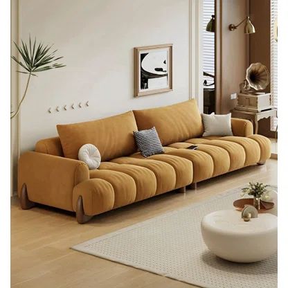 GEMEZO - Wayfair Canada Sectional And Recliner Living Room, Leather Armchair Living Room, Modern Sectional Living Room, Nordic Living Room Sofas, White Sofa Living Room, Relaxing Living Room, Luxury Sofa Living Room, Living Room Furniture Styles, Yellow Sofa