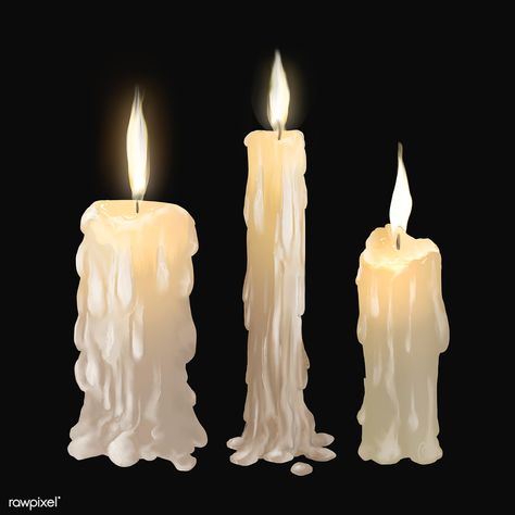 Illustration of candles icon vector for Halloween | premium image by rawpixel.com Melting Candle Drawing, Candle Melting, Candle Illustration, Candle Fire, Candle Drawing, Sage Candle, Drip Art, Halloween Flyer, Dripping Candles