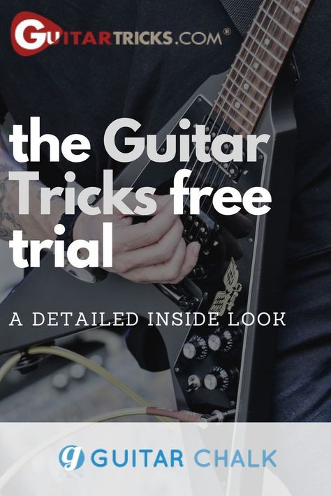 A detailed inside look at the Guitar Tricks free trial, covering the interior of the most popular online guitar lesson program with content for beginners, intermediate and advanced players. https://www.guitarchalk.com/guitar-tricks-free-trial/ #guitar #gu Learn Guitar Beginner, Guitar Tricks, Learn Guitar Chords, Basic Guitar Lessons, Online Guitar Lessons, Guitar Chords For Songs, Guitar Lessons For Beginners, Easy Lessons, Play Guitar