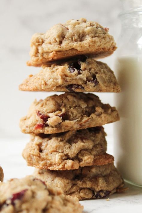 Cranberry Coconut Cookies, Cranberry Chocolate Chip Cookies, Coconut Oatmeal Cookies, Cranberry Chocolate, Gluten Free Oatmeal Cookies, Dried Cranberry, Oatmeal Coconut Cookies, Oatmeal Cranberry Cookies, Coconut Oatmeal