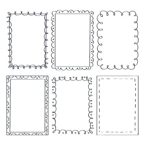 Border Drawing Design Doodle Frames, Hand Drawn Border, Frames Design Graphic, Free Doodles, Printable Frames, Doodle Borders, Vector Doodle, Bond Paper Design, Doodle Frame