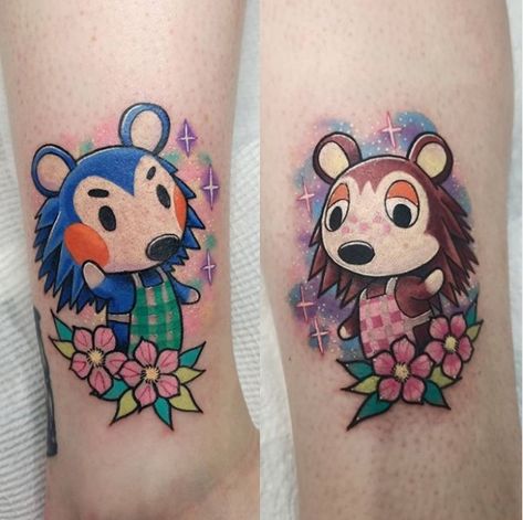 Animal Crossing Tattoos, Animal Crossing Tattoo, Hannah Tattoo, Money Bag Tattoo, Small Colorful Tattoos, Peach Tattoo, Love Heart Tattoo, Nerdy Tattoos, Nerd Tattoo