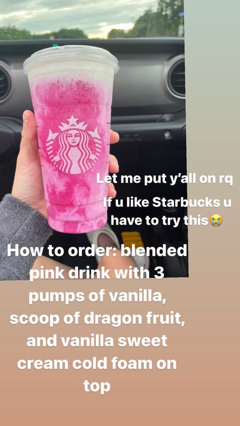 Order Aesthetic, Pink Drink Starbucks, Starbucks Drink Menu, Drinks Starbucks, Starbucks Secret Menu Recipes, Fun Drink Recipe, Cold Starbucks Drinks, Starbucks Order, Starbucks Drinks Diy