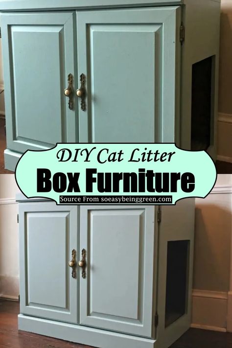 Diy Litter Box Enclosure Litter Robot, Diy Covered Cat Litter, Cat Litter Box Ideas Hidden Hallway, Double Litter Box Ideas, Diy Litter Box Enclosure Top Entry, Kitty Litter Box Ideas Diy, Cat Litter Box And Food Station, Cat House Litter Box Diy, Decorative Cat Litter Boxes