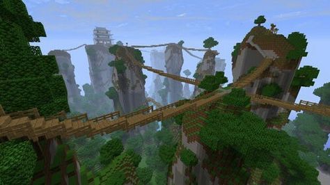 Jungle Bridges Mc Bridge, Jungle Bridge, Minecraft Treehouses, Minecraft Tree, Minecraft Building Guide, Minecraft Images, Minecraft Houses Blueprints, Minecraft Structures, Minecraft Cottage