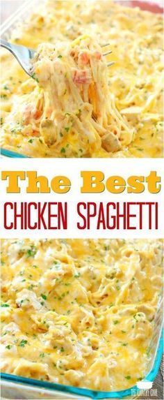 Best Chicken Spaghetti, Best Chicken Spaghetti Recipe, Chicken Spaghetti Recipe, Chicken Spaghetti Casserole, Cheesy Chicken Spaghetti, Resep Pasta, Chicken Spaghetti Recipes, Resep Salad, Spaghetti Casserole