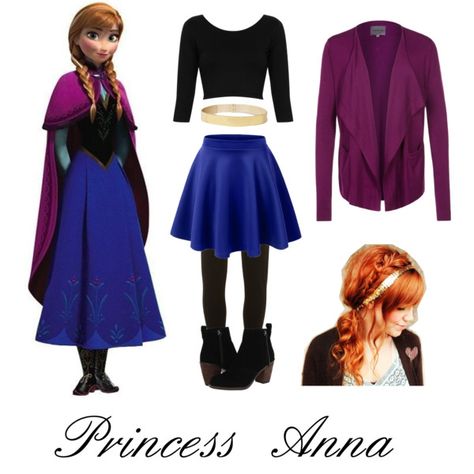 Anna Outfit Ideas, Disney Bound Outfits Winter, Anna Inspired Outfit, Disneybound Princess, Anna Disneybound, Frozen Inspired Outfits, Disney Princess Inspired Outfits, Frozen Fashion, Disney Character Outfits