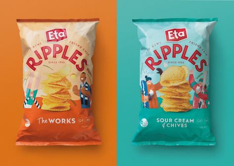 Chip Bag Design Food Packaging, Chip Packaging, Packaging Snack, Snack Brands, Packaging Template Design, Packaging Design Trends, Chips Brands, Design Cover, Food Packaging Design