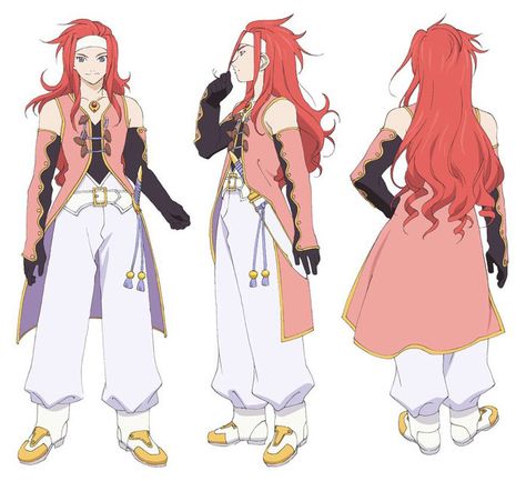 Zelos Wilder Concept Art - Tales of Symphonia Art Gallery Zelos Wilder, Tales Of Symphonia, Tales Of Vesperia, Comic Con Costumes, Character Turnaround, Danmachi Anime, Cosplay Inspiration, Awesome Artwork, Rpg Characters