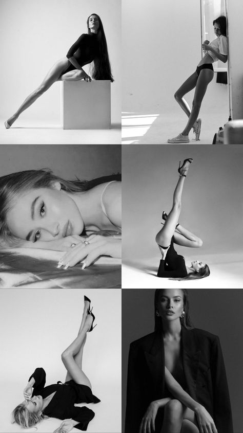 Edgy Model Poses, Birthday Studio Shoot Ideas, Photoshoot Concepts Studio, Studio Poses For Women, Edgy Photoshoot Ideas, Black And White Photoshoot Ideas, Work Lookbook, Edgy Photoshoot, Weird Poses