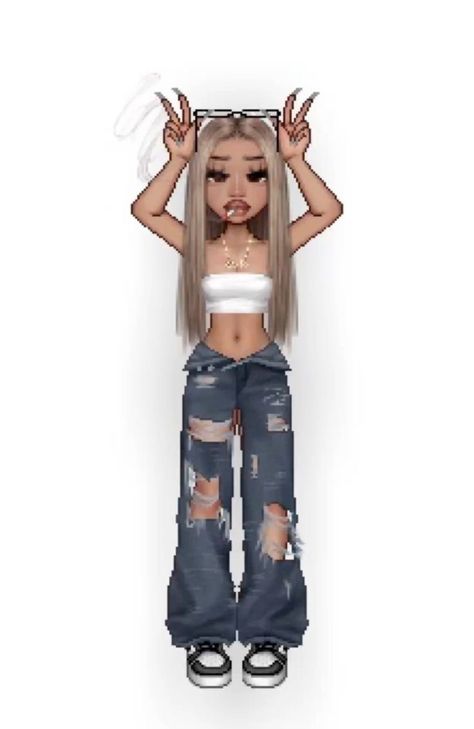 Everskies Hair Id, Everskies Baddie Outfit, Everskies Baddie, Cute Baddie Pfp, Psy Chihuahua, Chica Chola, Imvu Outfits Ideas Cute, Everskies Outfits, Bratz Inspired Outfits