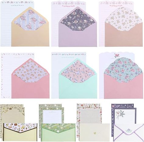 Amazon.com : 72 Pieces Stationery Paper and Envelopes Set Vintage Floral Letter Writing Paper Stationery Set Flower Design 48 Stationery Paper and 24 Envelopes for Writing Letters, Birthday Present, 10 Styles : Office Products Wholesale Stationery, Letters Birthday, Floral Envelope, Pretty Stationery, Free Planner Stickers, Business Invitation, Flower Letter, School Supplies Shopping, Floral Stationery