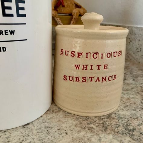 Suspicious White Substance Jar. - Etsy UK Storage Items, Food Storage, Kitchen Ideas, The Unit, United States, Ships, Etsy Uk, White