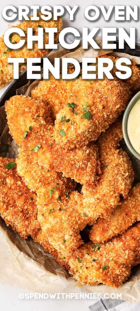 Mary Makes It Easy Oven Fried Chicken, Crunchy Baked Chicken Tenders, Homemade Chicken Tenders Oven, Best Chicken Tenders Recipe Oven Baked, Oven Baked Breaded Chicken Tenders, Crispy Oven Chicken Tenders, Homemade Chicken Strips Baked, Oven Baked Crispy Chicken Tenders, Breaded Chicken Tender Recipes