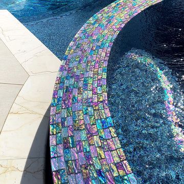 Glass pool tile