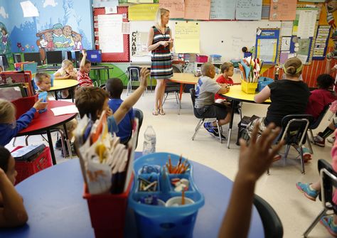 An important aspect of UDL is encouraging participation in the learning process. This decorative and fun looking classroom shows multiple students raising their hands to participate in the discussion. This highlights how UDL encourages participation through making the learning process inclusive and fun. Udl Classroom, Udl Lesson Plans, Universal Design For Learning, Lesson Plan Sample, Department Of Education, Learning Process, Universal Design, In The Classroom, Lesson Plan