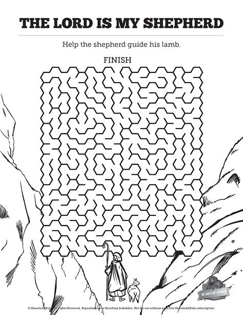 Psalm 23 The Lord Is My Shepherd Bible Mazes: Can your kids find their way through each twist and turn of this the Lord is my shepherd printable Bible maze? Beautifully designed with artwork form Psalm 23 this Sunday school activity page makes the perfect addition to your upcoming lesson in the 23rd psalm. The Lord Is My Shepherd Craft, Psalm 23 Activities, Psalm 23 Games For Kids, Psalm 23 Activities For Kids, The Lord Is My Shepherd Coloring Page, Psalm 23 Coloring Page, Psalm 23 Coloring Page Free Printable, Psalm 23 Printable, Bible Mazes