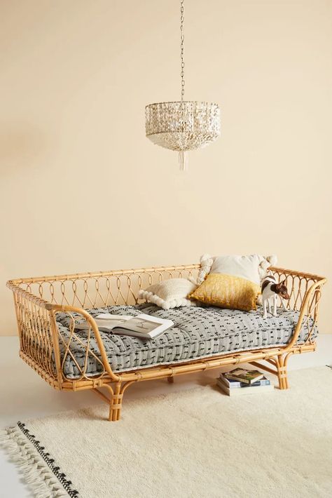 Best Rattan Indoor Furniture | POPSUGAR Home Boho Dog Bed, British Colonial Furniture, Daybed Cushion, Rattan Daybed, Hanging Furniture, Daybed Mattress, Colonial Furniture, Plywood Furniture, Rattan Furniture