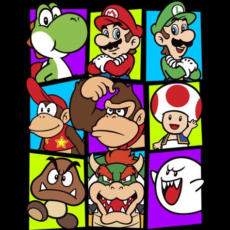 Cartoon Tattoo Ideas, Animated Shows, Mario Fan Art, Sublimacion Ideas, Cartoon Tattoo, Mario Bros Party, Super Mario Art, 90s Cartoons, Mario Art