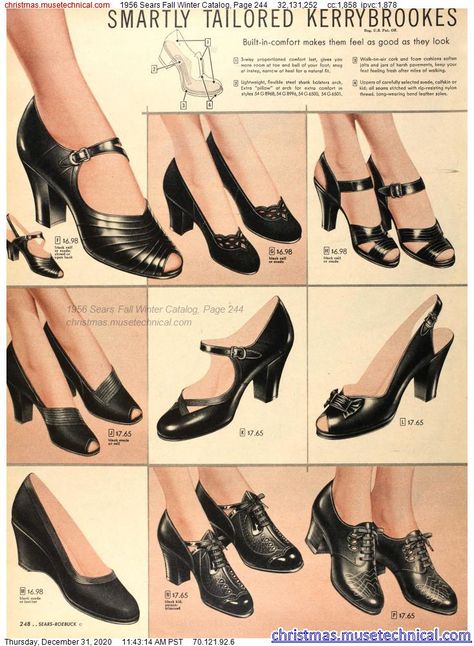 1950s Women's Shoes, 50s Catalog, 1950s Boots, 1950 Shoes, 1950s Womens Shoes, 50s Heels, 50s Shoes, Ruby Bridges, 1950s Shoes