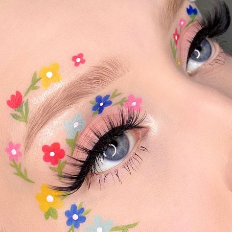 Flower Makeup, Cute Eye Makeup, Face Paint Makeup, Barbie Makeup, Event Makeup, Magical Makeup, Halloween Makeup Inspiration, Dope Makeup, Eye Makeup Designs