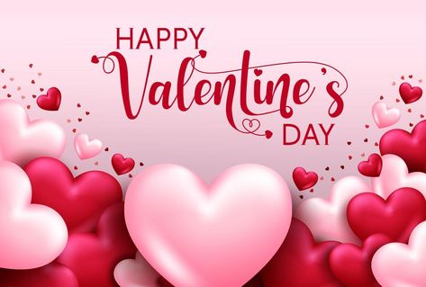 Valentines day vector background template. Happy valentine's day text in empty space for love messages with 3d heart for valentine's day greeting card design. Vector illustration Happy Valentines Day Images Cute, Happy Valentines Day Card Design, Happy Valentines Day Message, Valentines Template, Valentines Messages, Happy Valentines Day Background, Valentines Day Greeting Cards, What Is Valentine, Valentine's Day Images