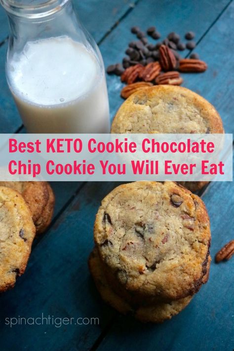 Dukan Desserts, Chocolate Chip Cookies With Pecans, Choc Zero, Pecan Cookie, Chocolate Chip Pecan Cookies, Keto Baking, Keto Cookie Recipes, Keto Chocolate Chip Cookies, Keto Christmas