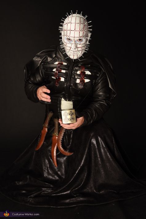 Hellraiser Pinhead Costume - 2017 Halloween Costume Contest Pinhead Costume, 2017 Halloween Costumes, Hellraiser Pinhead, Costume Works, Halloween Costume Contest, Fan Style, Men's Leather Jacket, Costume Contest, Diy Costumes