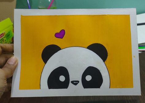 Cute Panda Painting for beginners| Simple poster colour painting ideas| Simple Painting ideas for beginners Easy Drawings With Poster Colours, Colour Full Drawings Easy, Poster Colour Drawing For Beginners, Poster Color Painting For Beginners Easy, Poster Colour Drawing Easy, Panda Painting Ideas, Easy Poster Colour Paintings For Beginners, Poster Painting Ideas For Beginners, Painting Cute Easy