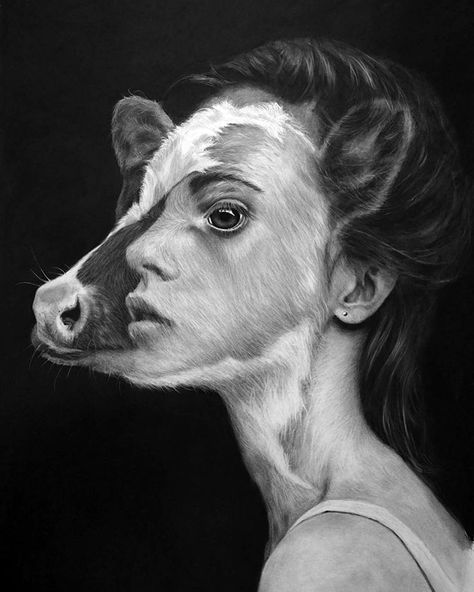 We are the same Animal Rights Tattoo, Animal Cruelty Art, Liberation Art, Vegan Art, Animal Liberation, Art Web, Vegan Animals, Impasto Painting, Dark Art Illustrations