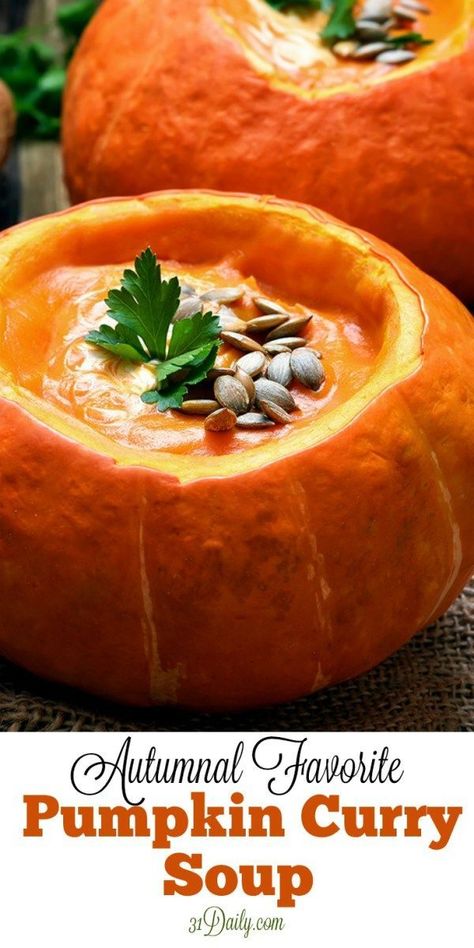 Autumnal Favorite: Pumpkin Curry Soup | 31Daily.com #fall #soup #curry #31Daily Best Pumpkin Soup Recipe, Best Pumpkin Soup, Easy Thanksgiving Side Dishes, Pumpkin Curry Soup, Pumpkin Curry, Pumpkin Soup Recipe, Curry Soup, Best Soup Recipes, Perfect Thanksgiving