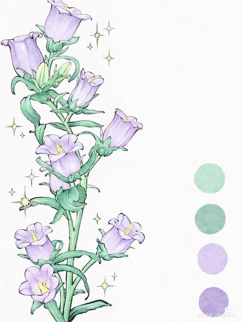 Flower Water Painting, Flowers And Leaves Drawing, Collection Journal, Purple Petunias, Flower Drawing Tutorials, Flower Art Drawing, Nature Drawing, Sketchbook Inspiration, Plant Illustration