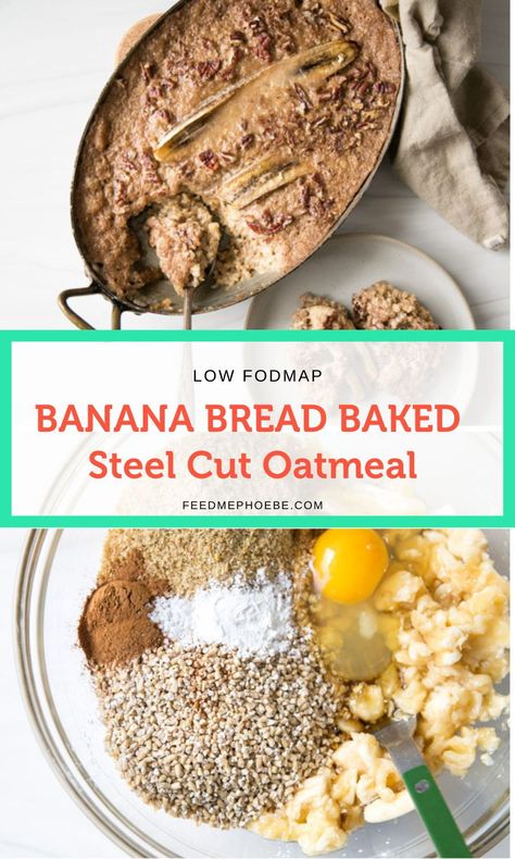 Steel Cut Oats Baked Oatmeal, Low Fodmap Baked Oatmeal, Baked Steel Cut Oats Recipes, Steal Cut Oats Recipes, Baked Steel Cut Oats, Baked Steel Cut Oatmeal, Oatmeal Overnight, Steel Cut Oatmeal Recipes, Volume Eating