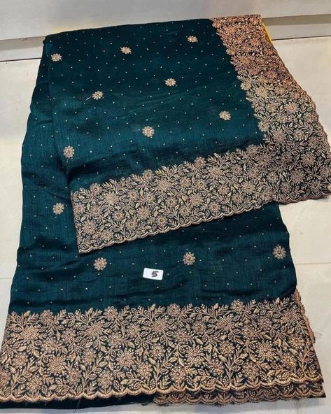 Dnot Miss this classic beautiful ❤️❤️❤️ vichitra silk embroidery work sarees Dm for order whatsup 8309874411 or Dm to @hansicollections inbox folder *RVDESIGNER* *Presenting you most beautiful Saree collection* *Fabric details* *SAREE FABRIC -* Vichitra silk *SAREE LENGTH-* 5.50 Mtr *SAREE WORK-* Zari work with stone work *BLOUSE FABRIC-* Vichitra silk with embroidery work *BLOUSE LENGTH-* 0.80 Mtr with both side work *Classic and elegant, this saree will be a perfect addition to ... Stone Work Blouse, Embroidery Work Blouse, Side Work, Saree Embroidery Design, Braid Patterns, Embroidery Saree, Saree Trends, Zari Work, Saree Fabric