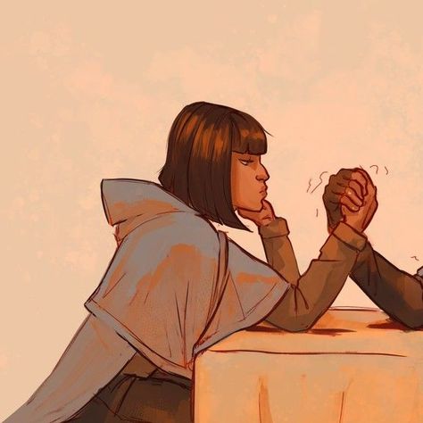 Io Kay on Instagram: "my beloved friend asked me to draw Cam and Pal arm wrestling ages ago, and I did it for her bday today~~ (kurisus on tumblr) (she's deliberately letting him struggle) . #thelockedtomb #gideontheninth #camillahect #palamedessextus #myart #digitalart #fanart #books #eernarts" Arm Wrestle Drawing, Arm Wrestling Drawing, Arm Wrestling, I Did It, Art Stuff, On Tumblr, To Draw, Character Art, How To Draw Hands