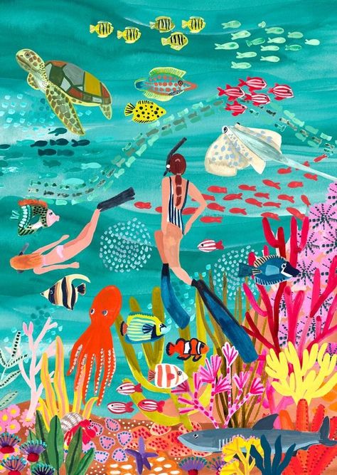 귀여운 음식 그림, Art Mignon, 강아지 그림, Preppy Wallpaper, Arte Inspo, Art Et Illustration, Art Paint, Sea Creatures, 그림 그리기