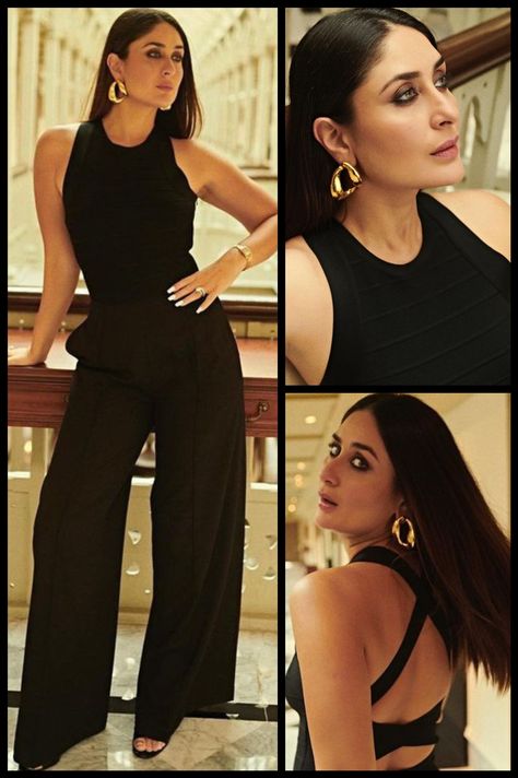 Kareena Kapoor Western Outfits, Kareena Kapoor Khan Outfit, Makeup Looks For Black Dress Classy, Kareena Kapoor Outfits, Semi Casual Outfit Women, Kareena Kapoor Style, Sleeveless Top Outfit, Goa Outfits, Casual Outfit Women