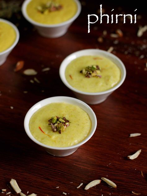 phirni recipe | firni recipe | phirni sweet recipe | rice phirni Phirni Recipe, Kashmiri Recipes, Pudding Desserts Recipes, Rice Kheer, Jain Recipes, Sweet Dish, Mango Recipes, Indian Dessert Recipes, Indian Sweet