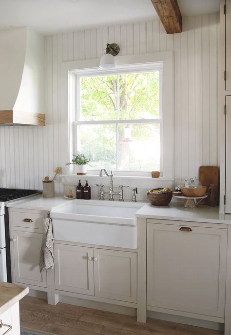 Bead Board Kitchen Wall, Beadboard Kitchen Wall, Kitchens With Beadboard Walls, Wainscot Kitchen, Beadboard Half Wall Kitchen, Paneling Walls Kitchen, Cottage Beadboard Walls, Beeboard Backsplash, Kitchens With Wainscoting