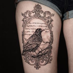 23 Mystique and Seductive Raven Tattoo Designs Crow Tattoo Feminine, Crow Tattoo Design Ravens, Raven Tattoos For Women, Small Raven Tattoos For Women, Crow Tattoos For Women, Fairytale Tattoos, Raven Tattoo Ideas, Raven Tattoos, Reading Tattoo