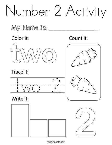 Number 2 Activity Coloring Page - Twisty Noodle Number 2 Worksheets For Kindergarten, Number One Coloring Page, Number Two Activities Preschool, Number 2 Preschool Activities, Number 2 Crafts For Preschoolers, Number 2 Activities, Number 2 Worksheets Preschool, Number 2 Activities For Preschool, Number 2 Craft