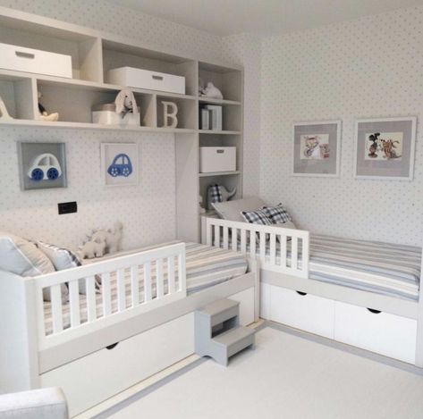 Sibling Bedroom, Twin Beds Guest Room, Diy Toddler Bed, Grandkids Room, Cozy Baby Room, Boys Shared Bedroom, Creative Kids Rooms, Kids Shared Bedroom, Cool Kids Bedrooms