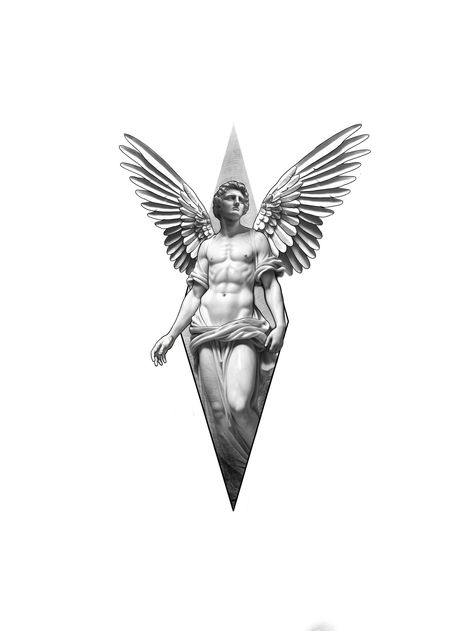 Female Angel Tattoo, Micro Realism Tattoo Design, Simple Leg Tattoos, Hd Tattoos, Micro Realism, Tato Flash, Geometric Line Tattoo, Atlas Tattoo, Statue Tattoo