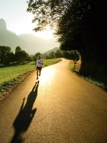 Time to find your New Years resolution! The Sun, Trees, Running, Sun, Road